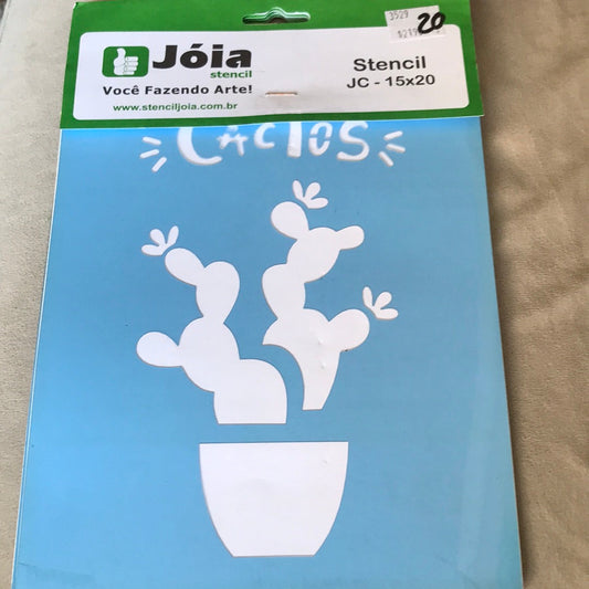 STENCIL  15 x 20  CACTUS JOIA BRASIL