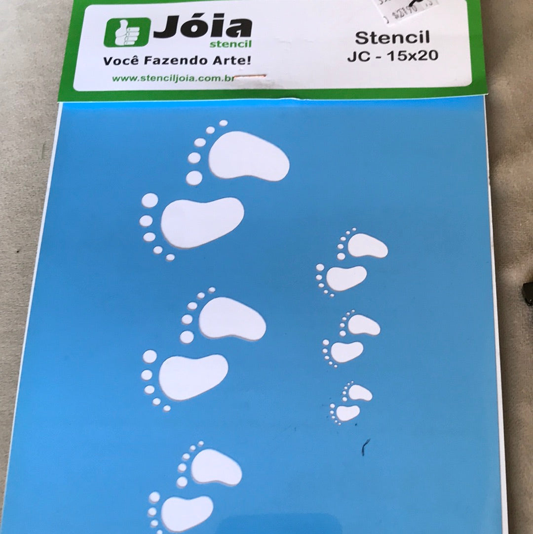 STENCIL  15 x 20  HUELLAS JOIA BRASIL