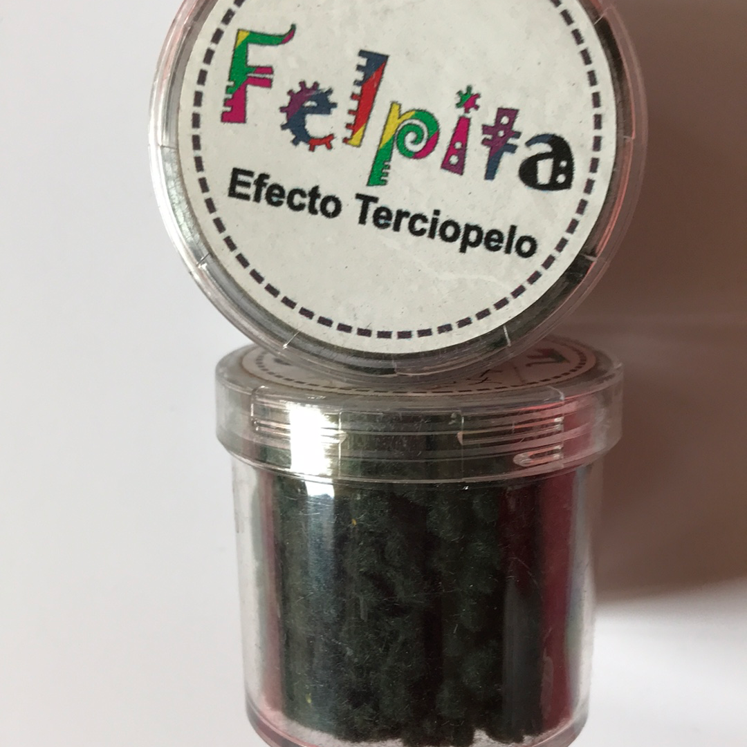 FELPITA  EN POLVO EFECTO TERCIOPELO.VERDE PETROLEO 60cc