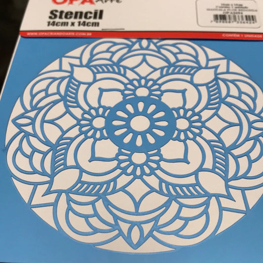 STENCIL 14X14  FLOR REDONDA 2694 OPA  MANDALAS