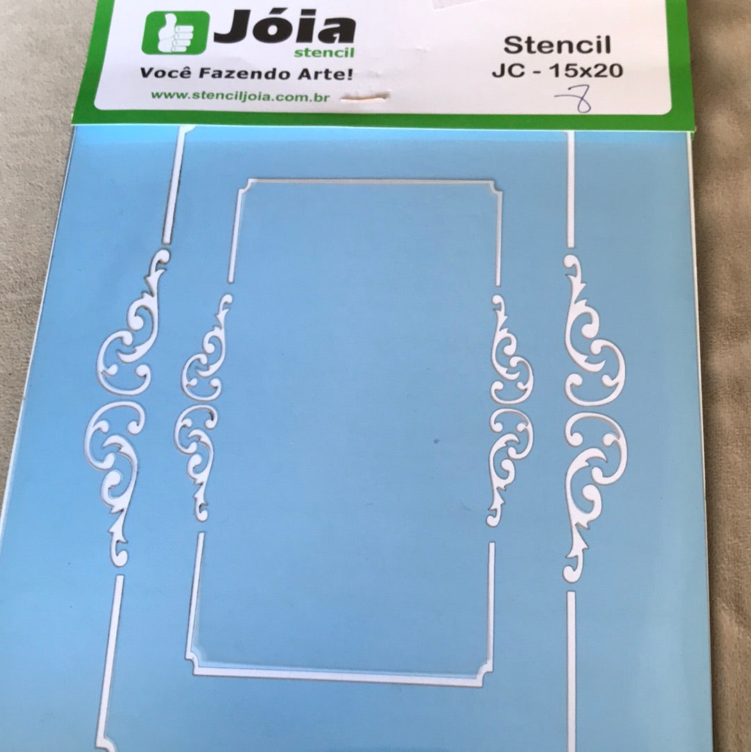 STENCIL  15 x 20  BORDES JOIA BRASIL