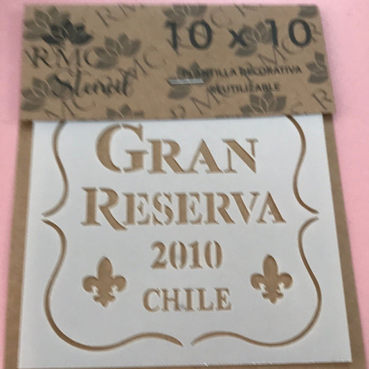 STENCIL  RMC CUADRADO 10X10 GRAN RESERVA