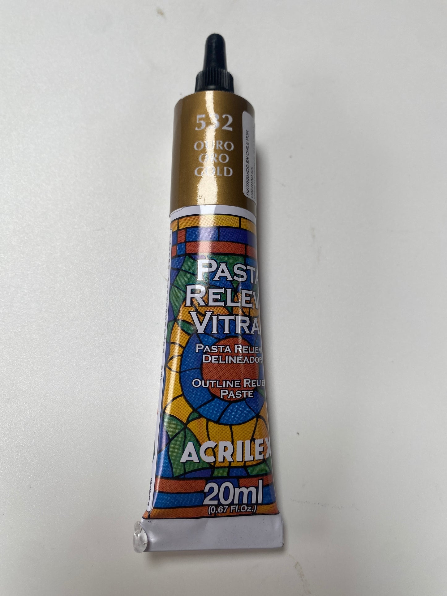 PASTA RELIEVE VITRAL DELINEADOR ACRILEX 20 ML ORO