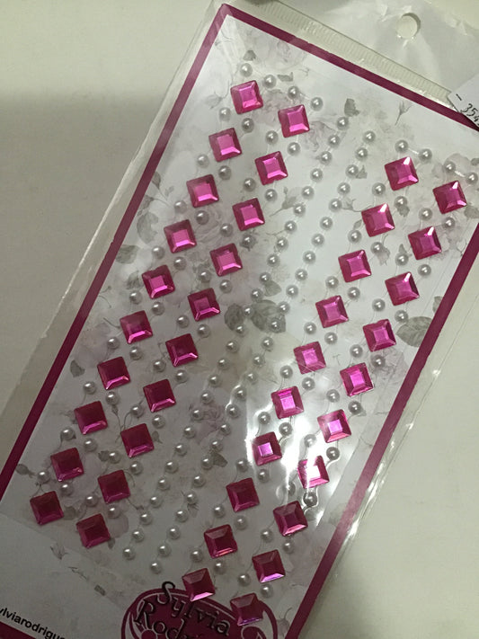 STRASS Fuxia  y cristal STICKER DECORATIVO