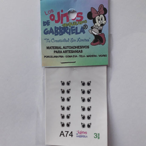 Ojitos adhesivos Gaby pequeños A74
