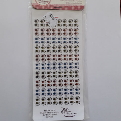 Ojitos adhesivos Priscila MD 106-15-20 mm 80 pares