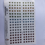Ojitos adhesivos resinados Monicarts 550-P en plancha