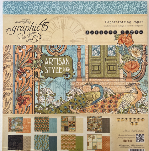 Álbum Block Láminas Graphic 45 Doble 30x30cm Scrapbooking USA - Artisan Style - Sylvia Rodriguez Artistika
