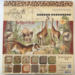 Álbum Block Láminas Graphic 45 Doble 30x30cm Scrapbooking USA - Safari Adventure - Sylvia Rodriguez Artistika