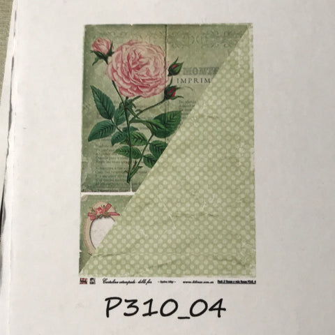 Lámina Doble Faz  Titina colección Rosas y más Rosas Nro 4 310-4 32x47 cm Scrapbooking-Rosas y más rosas 4